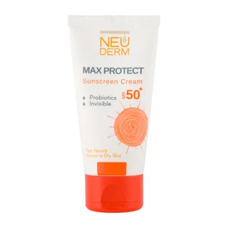 کرم ضدآفتاب مخصوص پوست‌ معمولی تا خشک، مکس پروتکت SPF 50+ نئودرم